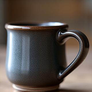 Steel-finish ceramic mug